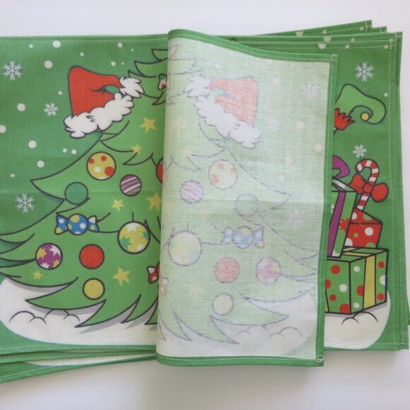 (#108) Christmas multi Color Placemats- Set of 4 - Picture 3 of 3